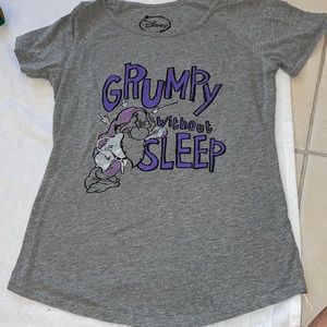 Disney World Adult Grumpy Graphic T-shirt sz L Gray purple Orlando Snow White